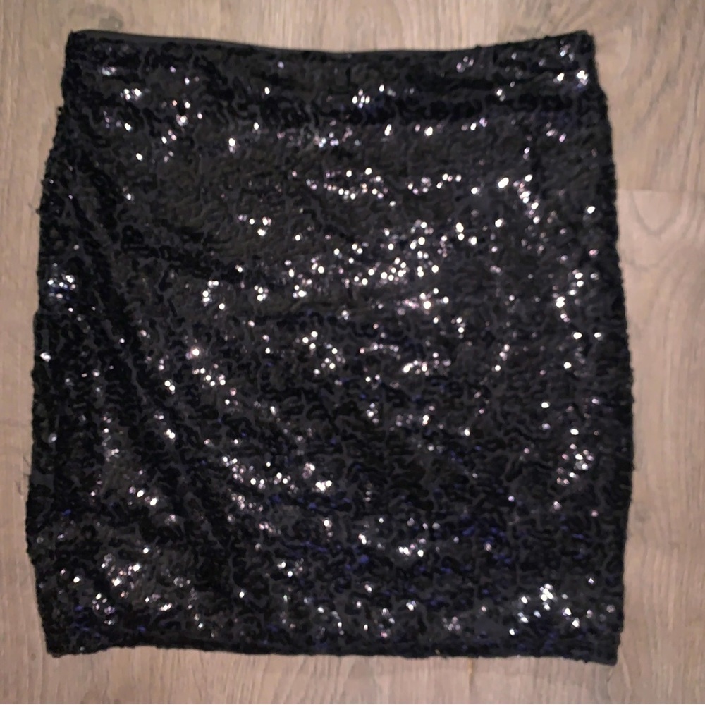 Divided by H&M Mini Skirt Size Small Black Sequins